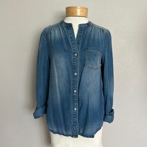 Trouvé women’s lightweight denim jean long sleeve top size small